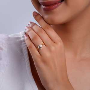 แหวนเพชรชุบทองหรูหราเครื่องประดับแฟชั่นทันสมัยแหวนหมั้นดีไซน์ทันสมัยแหวนครบรอบของขวัญสำหรับผู้หญิงที่มีสไตล์ - Product Image 6