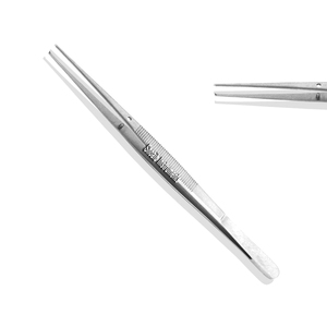 Pinzas Dentales Veterinarias Curvas Atraumáticas Debakey de 16 cm, Micro Pinzas para Tejidos, 1 x 2 Dientes, Reutilizables, Manuales, de Acero Inoxidable - Product Image 3