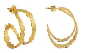 Moda diseño Retro latón Metal redondo hueco tallado filigrana flor Stud pendientes joyería para mujer - Product Image 5