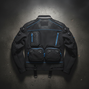เสื้อแจ็คเก็ตเทคแวร์เนื้อผ้าหนาแน่นพิเศษ แจ็คเก็ตนักขี่มอเตอร์ไซค์สไตล์ล้ำยุค แจ็คเก็ตประสิทธิภาพทางเทคนิค - Product Image 2