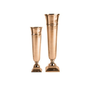 Vases antiques en métal modernes faits à la main en acier inoxydable pour le salon et le mariage. - Product Image 2