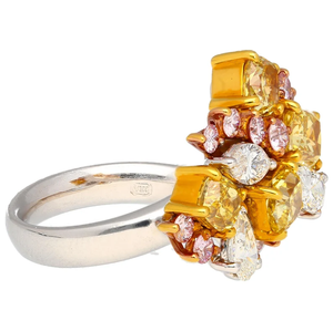 Bague plaquée argent massif jaune blanc multi-taillé diamant cluster platine et bague en argent sterling 925 pour femme - Product Image 4