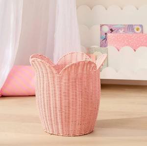 Panier en rotin de fleur rose naturelle produits les plus vendus pour la décoration d'enfant chambre à coucher décoration de la maison - Product Image 3