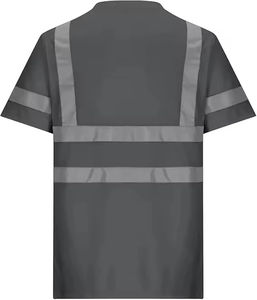 Quick Dry Polyester Short Sleeve Workwear <b>Shirt</b> High Visibility Reflective Safety <b>T</b>-<b>Shirt</b> with Reflectors - Product Image 5