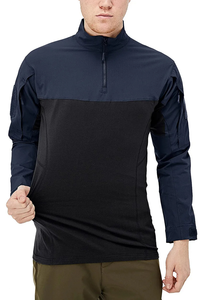 เสื้อผู้ชายแนวยุทธวิธีสำหรับเสื้อแขนสั้นแบบวินเทจ/ ผ้าสแปนเด็กซ์/ โพลีเอสเตอร์ลายทางโลโก้ออกแบบได้ตามต้องการ - Product Image 3