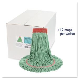 Cabezal de Mopa Húmeda Grande de 5 Pulgadas, Color Verde, Marca Boardwalk, Super Loop, de Algodón/Fibra Sintética para Limpieza de Pisos (12/Caja) - Product Image 6