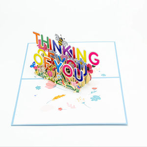 Tarjeta de felicitación artesanal de papel emergente 3D personalizable a precio de fábrica, tarjeta de regalo de recuerdo en cantidad a granel disponible - Product Image 1