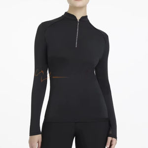 Capa Base de equitación para mujer, ligera, que absorbe la humedad, secado rápido, ajuste elástico, camisa deportiva ecuestre, capas Base - Product Image 1