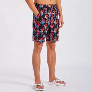 Pantalones cortos transpirables personalizados para hombre, de secado rápido, para gimnasio, correr, cuatro vías, de lona elástica, multibolsillo, patrón sólido, ropa para correr, servicio OEM - Product Image 2