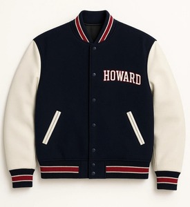 Chaqueta personalizada Letterman para hombre, chaqueta universitaria de lana y cuero PU de primera calidad con logotipo bordado - Product Image 1