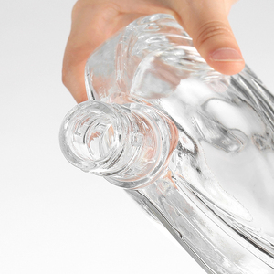 Bouteille de spiritueux en verre brillant de haute qualité en forme de drap d'eau plat de 750ml pour vodka tequila whisky - Product Image 2