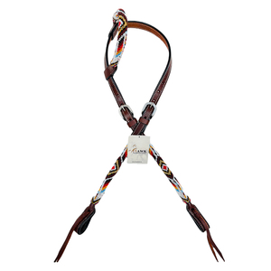 Haute qualité personnalisé une oreille Western perlé cheval Headstall Logo cuir Tack prix compétitif cheval produits - Product Image 1