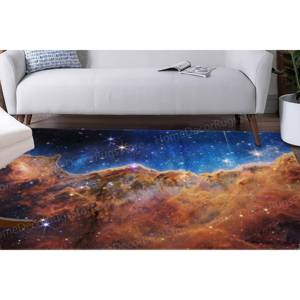 Alfombra estampada Carina Nebula Rugs - Decoración de estilo rústico inspirada en el telescopio espacial James Webb, alfombra fina no tejida - Product Image 4