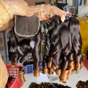 Ensemble d'extensions de cheveux de qualité supérieure avec fermeture, couleur personnalisée de vrais cheveux humains - Product Image 3