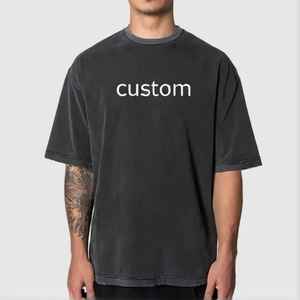 Camiseta de Lona 100% Algodón para Hombre, Nueva Colección 2026, de Alta Calidad, Lisa por Delante, Personalizable, Corte Regular, Lavado Ácido, Secado Rápido, Transpirable, 240g - Product Image 1