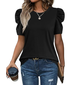 Blusas de Verano para Mujer, Camisetas de Manga Corta Dolman, Moda 2025, Cuello Redondo, Ropa - Product Image 5