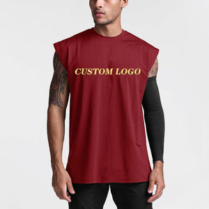 Camiseta sin mangas de gimnasio para hombre informal de ajuste elástico 100% algodón transpirable secado rápido OEM servicios de etiqueta privada - Product Image 2