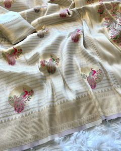 Indian Boutique Rich Look Diseñador de moda La mayoría de las exportaciones Lo último exclusivo Sari de seda elegante Ropa de fiesta Nupcial Étnica para mujeres Niñas - Product Image 1