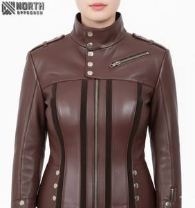 Chaqueta de cuero de invierno 2025 para mujer, tejida, transpirable, personalizable, de alta calidad - Product Image 6