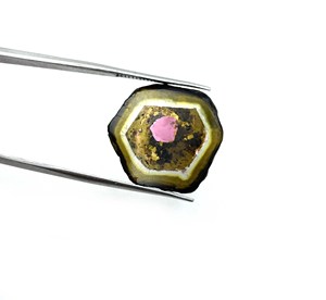 Rebanada de piedras preciosas Turmalina sandía Natural 21,50*23,50 MM 13 CT IGI certificado para la fabricación de joyas - Product Image 3