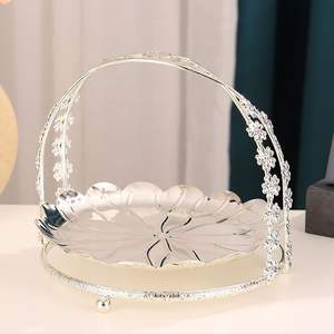 Plateau à Snacks et à Fruits en Acier Inoxydable Double Couche de Luxe, Plateau à Pastèque, Décoration de Table Basse, Argent pour Gâteaux, Bonbons - Product Image 1