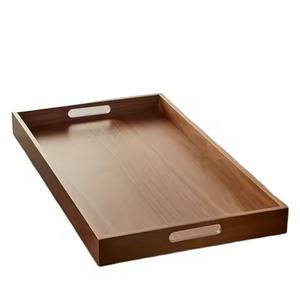 Ensemble de 3 plateaux en bambou imbriqués, finition naturelle, plateaux de service en bois - Product Image 5