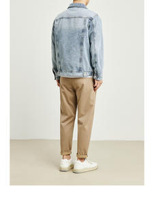 Nouvelle arrivée veste en jean délavé personnalisée grande taille avec poches matelassées décorations XL Veste en jean remplie de coton pour hommes - Product Image 4