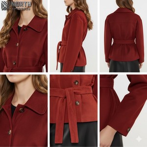 Chaqueta de invierno de piel de vaca de la mejor calidad para mujer, chaqueta de cuero transpirable de lona de punto de diseño único personalizable - Product Image 6