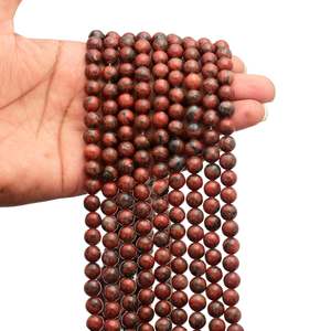 Kamal Gems Natural <b>Red</b> Jasper Gemstone <b>Beads</b> Strand 15 Inches Long Polished Treatment - Product Image 6