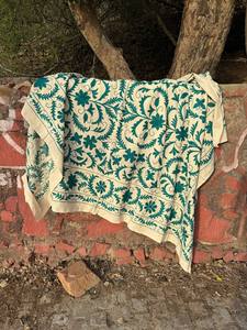 Elegant Hand Embroidered Suzani Quilt Bedspread – Floral Textile Art, Vintage Inspired Boho <b>Bedding</b>, Handmade Home Furnishing - Product Image 1