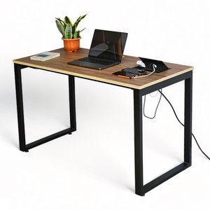 ZDesk <b>Folding</b> Laptop <b>Desk</b> with Integrated Electrical Box Plywood Frame Iron Legs Assembly Required-ZD005 - Product Image 1