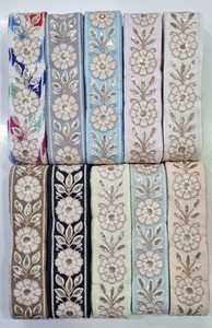 Custom Made 100mm Floral Machine Embroidered <b>Ribbons</b> & <b>Laces</b> Exclusive Light Colours for Wedding Dresses Various Designs - Product Image 3