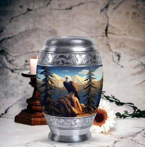 Urna de águila en las montañas para cenizas humanas, urna conmemorativa para adultos para hombre y mujer, urna decorativa para cenizas de adultos, tamaño personalizado - Product Image 2