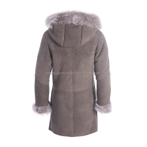 2026 OEM <b>Top</b> Trending Dark Brown Sheepskin Leather Shearling Coat For Women's High Quality Low Moq Plus-Size Winter Fashion Coat - Product Image 4