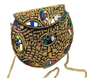 GM IMPEX Indian Handmade Designer <b>Clutch</b> <b>Bags</b> Women Multi-Color Embroidery Evening Purse <b>Pearl</b> Decoration Party Handbags Price - Product Image 2