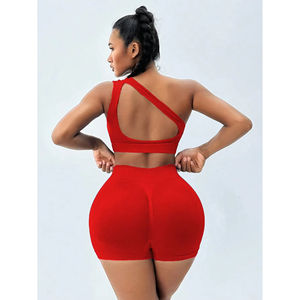 Short de sport taille haute pour femmes et soutien-gorge de sport 2pc ensemble respirant séchage rapide sans couture Yoga costume vêtements de travail durables - Product Image 3