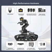 Robot Tankbot programmable avec bras robotique 6DOF, vision IA ESP32, suivi de ligne et évitement d'obstacles pour laboratoire STEM