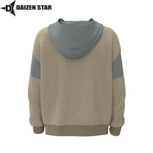 Wholesale Men's Winter Hooded Pullover 100% Cotton Eco-Friendly Breathable Windproof Casual Streetwear Solid Color Plain Dyed - Product Image 3