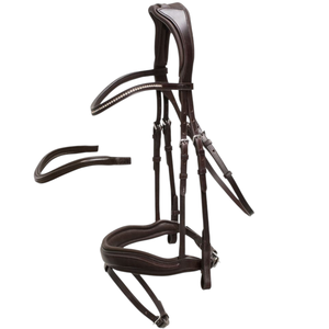 Bridon de dressage de haute qualité pour cavaliers, confort optimal, anatomique, avec bride et muserolle rembourrées, réglable - Product Image 1