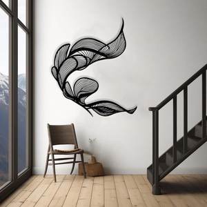 Art mural en métal moderne, Art mural en métal de style moderne et luxueux, Grande décoration murale, Décoration intérieure minimaliste, Cadeau de fête des mères - Product Image 3