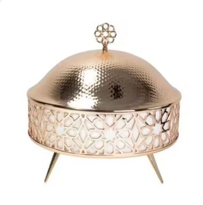 Hot Pots au design de luxe Bouton accrocheur Golden Hammered Top Hot Pots à prix raisonnable Hot Pots décoratifs Casserole - Product Image 1
