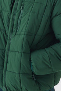 Veste matelassée à col cheminée en duvet avec logo personnalisé, en vert, coupe-vent, chaude, d'hiver, pour homme, avec poches - Product Image 5