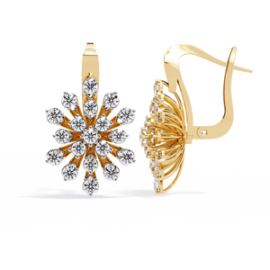 ต่างหูทองคำ 18K ประดับเพชรแล็บโกรว์ คุณภาพพรีเมียม - Product Image 3