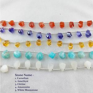 Améthyste naturelle 12x8mm perles de pierres précieuses goutte de poire 8 pouces de long brin torsadé pour la fabrication de bijoux et de bracelets - Product Image 3