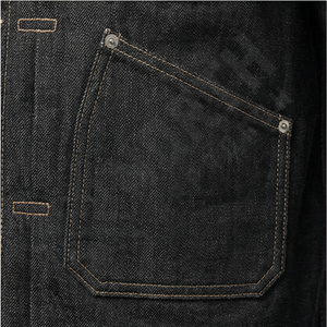 Veste en jean foncé pour homme, vêtement utilitaire structuré, style streetwear, manteau en coton, grandes poches, vêtements décontractés tendance - Product Image 5