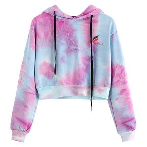 Sudadera con capucha corta informal OEM y ODM de alta calidad para mujer, sudadera de longitud corta con estampado de logotipo personalizado para invierno - Product Image 1