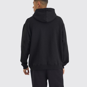 Streetwear Heavyweight 500gsm personalizado desgastado apliques bordado parche doble capa Unisex Boxy Fit Cropped Hoodie hombres - Product Image 4