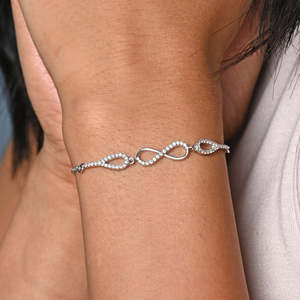 NOVAMART Fine Rhodium-Plated Diamond/Ruby Butterfly <b>Infinity</b> <b>Bracelet</b>- 925 Pure Silver Wholesale Export - Product Image 5