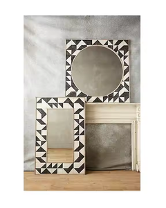 Espejo Moderno Ecológico con Incrustaciones de Hueso, Marco Rectangular con Acabado de Alta Calidad, Tamaño Personalizado, Decoración de Pared - Product Image 1