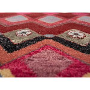 Alfombra de Salón Manchaha, Tejida a Mano, de Lana y Seda de Bambú, con Patrón Geométrico Rojo y Naranja -Les-1833 - Product Image 3